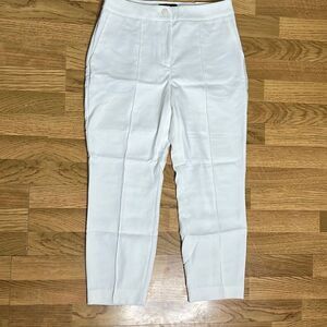 Express Stretchable Trousers Ankle High Rise Curvy White Women's Pants Size 8S N